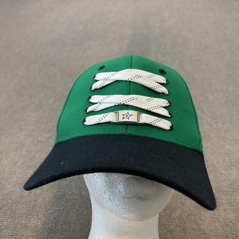 Dallas Stars Hat Cap Fitted Mens Small Green Black NHL Hockey Lacer‎ Laces